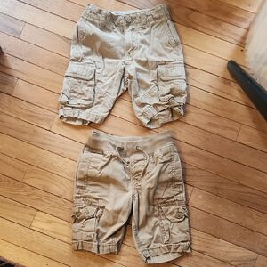 Two Khaki Cargo Shorts - Utility Pocket Style GAP KIDS